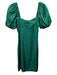 Adelyn Rae Size XS Emerald Green Rayon Blend Satin Empire Waist Mini Dress Emerald Green / XS