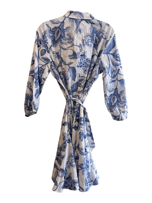 Cynthia Steffe Size L Blue 100% Cotton Long Sleeve Collared Button Down Dress Blue / L