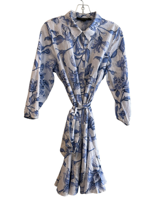Cynthia Steffe Size L Blue 100% Cotton Long Sleeve Collared Button Down Dress Blue / L