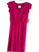 Kate Spade Size 6 Pink Crepe Frilled V Neck Elastic Waist Knee length Dress Pink / 6