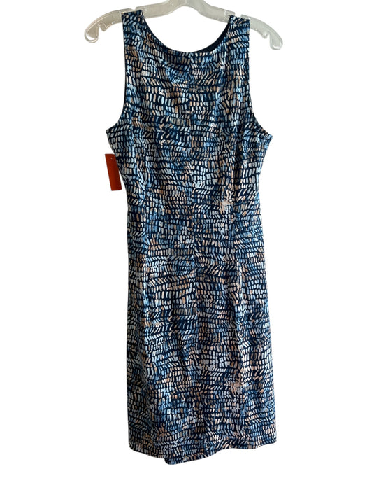 Nic + Zoe Size M Blue Viscose & Spandex Polyester Lining Round Neck Dress Blue / M