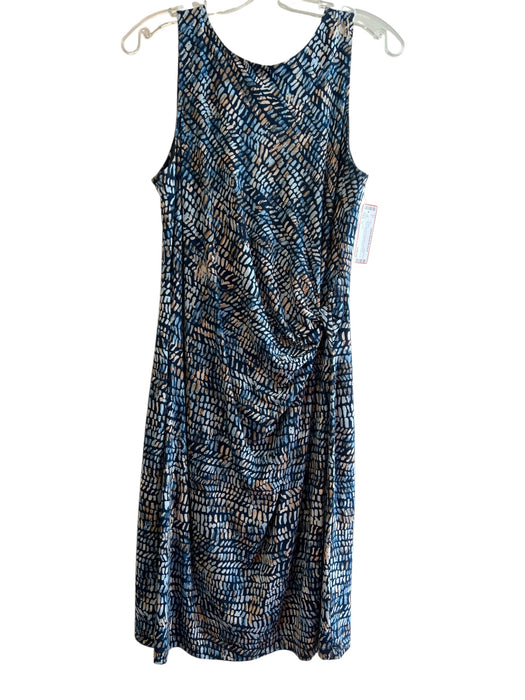 Nic + Zoe Size M Blue Viscose & Spandex Polyester Lining Round Neck Dress Blue / M