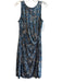 Nic + Zoe Size M Blue Viscose & Spandex Polyester Lining Round Neck Dress Blue / M