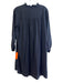 Maven West Size M Black Tencel & Rayon Ruffle Collar Half Button Mini Dress Black / M