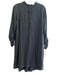 Maven West Size M Black Tencel & Rayon Ruffle Collar Half Button Mini Dress Black / M