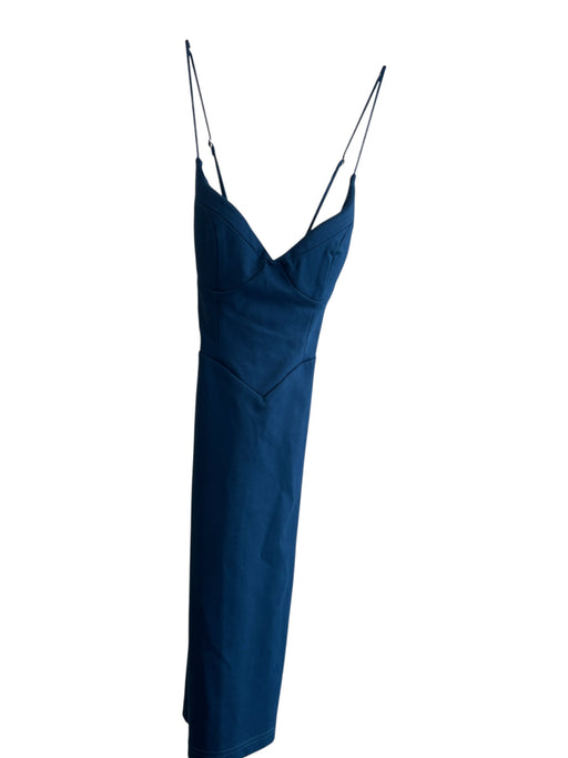 Hello Molly Size XS Blue Polyester & Spandex Knit Sweetheart bustier Mini Dress Blue / XS