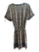 Tory Burch Size S Beige & Multi 100% Pima Cotton Mandarin Collar V Neck Dress Beige & Multi / S