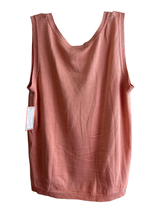 Neiman Marcus Size M Pink 100% Silk Knit Pointelle Round Neck Sleeveless Top Pink / M