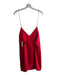 Superdown Size Large Red Polyester Lined V Neck Spaghetti Strap Above Knee Dress Red / Large