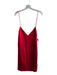 Superdown Size Large Red Polyester Lined V Neck Spaghetti Strap Above Knee Dress Red / Large