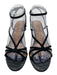 Sam Edelman Shoe Size 7 Black Suede & Leather Strappy Croc Ankle Buckle Sandals Black / 7