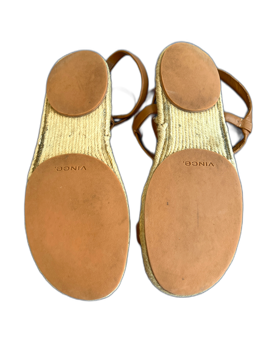 Vince Shoe Size 8.5 Brown Manmade Material Toe Strap crisscross back Shoes Brown / 8.5