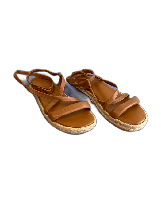 Vince Shoe Size 8.5 Brown Manmade Material Toe Strap crisscross back Shoes Brown / 8.5