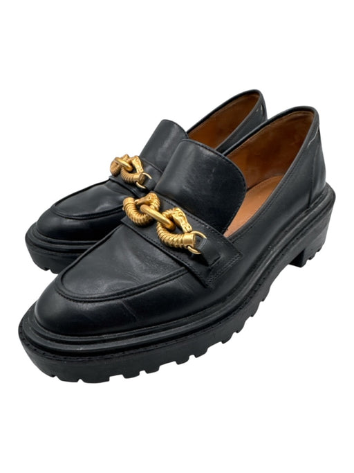 Tory Burch Shoe Size 9 Black Leather Horsebit Pointed Almond Toe Loafers Black / 9