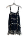 Alice & Olivia Size XS Black & White Cotton Blend Sleeveless Embroidered Dress Black & White / XS