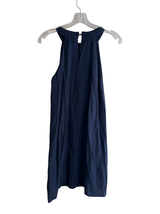 THML Size Medium Navy Rayon Blend Sleeveless Round Neck Lined Knee length Dress Navy / Medium