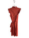 Eliza J Size 16 Orange Cotton Sleeveless V Neck Belt Side Zip Dress Orange / 16