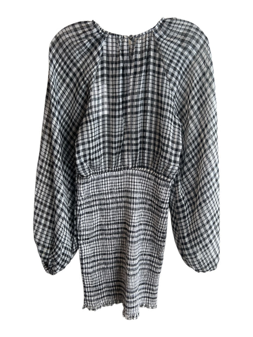 C/Meo Collective Size 4 Black & White Polyester Checked Long Sleeve Dress Black & White / 4