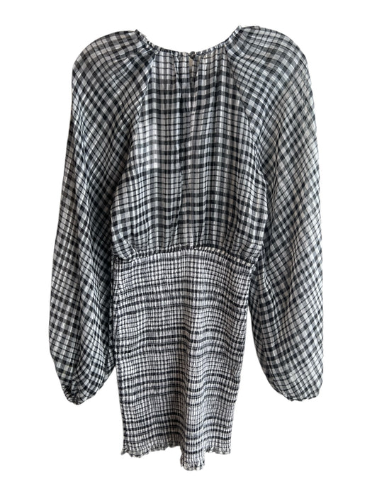 C/Meo Collective Size 4 Black & White Polyester Checked Long Sleeve Dress Black & White / 4