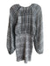 C/Meo Collective Size 4 Black & White Polyester Checked Long Sleeve Dress Black & White / 4