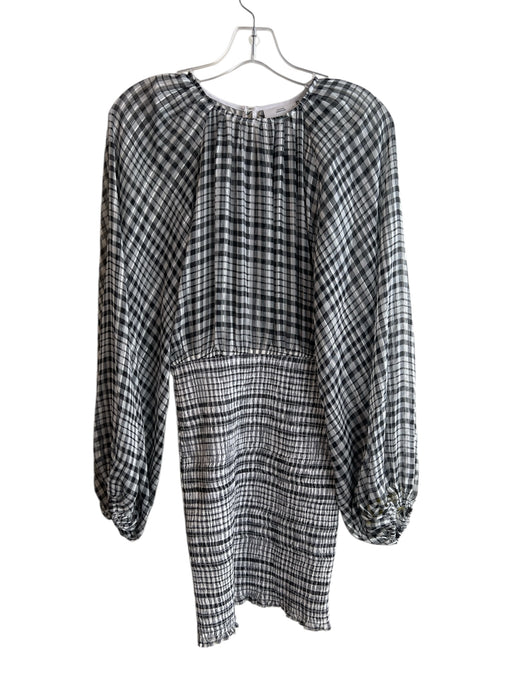C/Meo Collective Size 4 Black & White Polyester Checked Long Sleeve Dress Black & White / 4