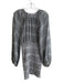 C/Meo Collective Size 4 Black & White Polyester Checked Long Sleeve Dress Black & White / 4