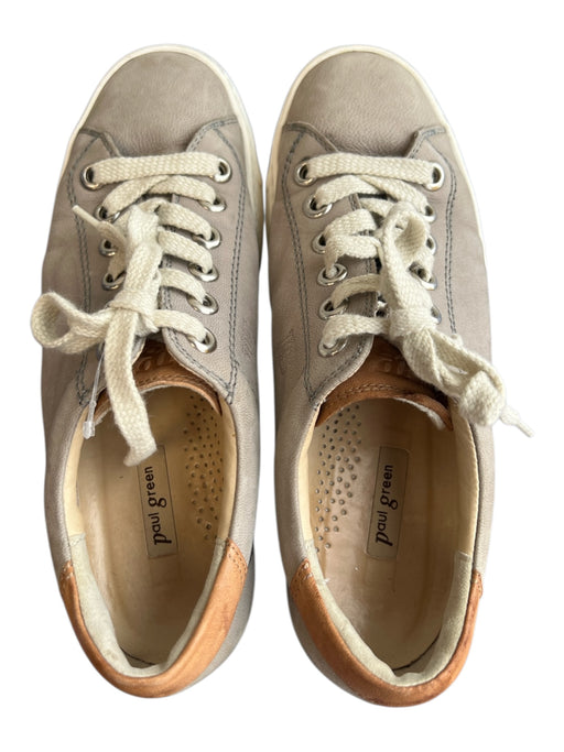 Paul Green Shoe Size 8 Gray Leather Low Top lace up Sneaker Shoes Gray / 8
