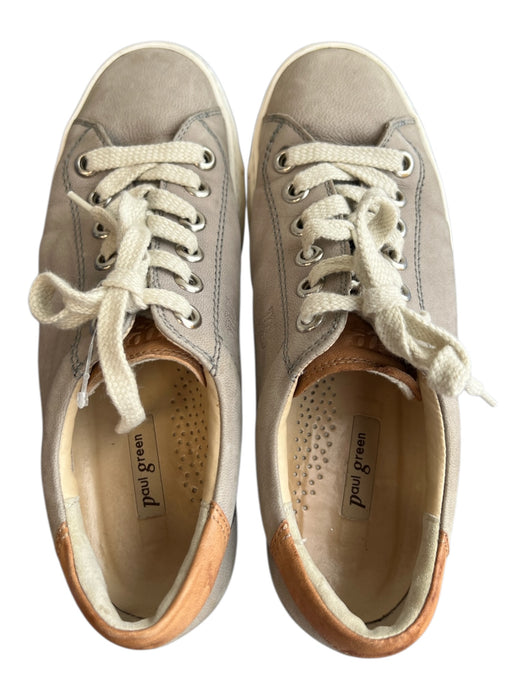 Paul Green Shoe Size 8 Gray Leather Low Top lace up Sneaker Shoes Gray / 8