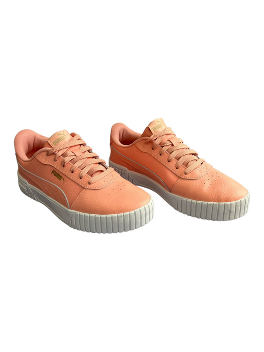 Puma Shoe Size 9 Peach Leather Low Top lace up Sneaker Shoes Peach / 9
