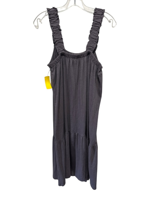 Lilla P Size S Purple Gray Cotton & Modal Ruffle Strap Tiered Stretch Dress Purple Gray / S