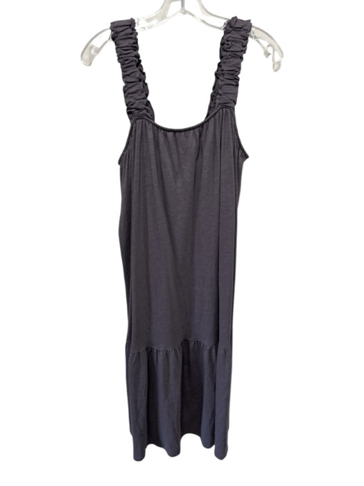 Lilla P Size S Purple Gray Cotton & Modal Ruffle Strap Tiered Stretch Dress Purple Gray / S