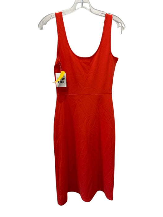 Open Edit Size S Bright Orange Polyester & Viscose Wide Strap Scoop Neck Dress Bright Orange / S