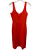 Open Edit Size S Bright Orange Polyester & Viscose Wide Strap Scoop Neck Dress Bright Orange / S