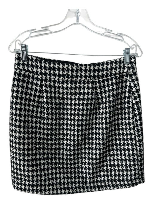 DKNY Jeans Size 8 Black, White, Silver Polyester Blend Zip Front Sequins Skirt Black, White, Silver / 8