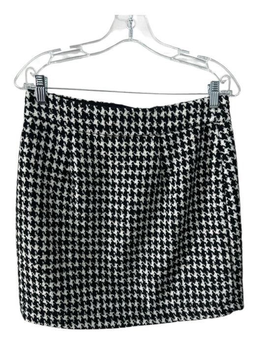 DKNY Jeans Size 8 Black, White, Silver Polyester Blend Zip Front Sequins Skirt Black, White, Silver / 8