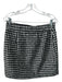 DKNY Jeans Size 8 Black, White, Silver Polyester Blend Zip Front Sequins Skirt Black, White, Silver / 8