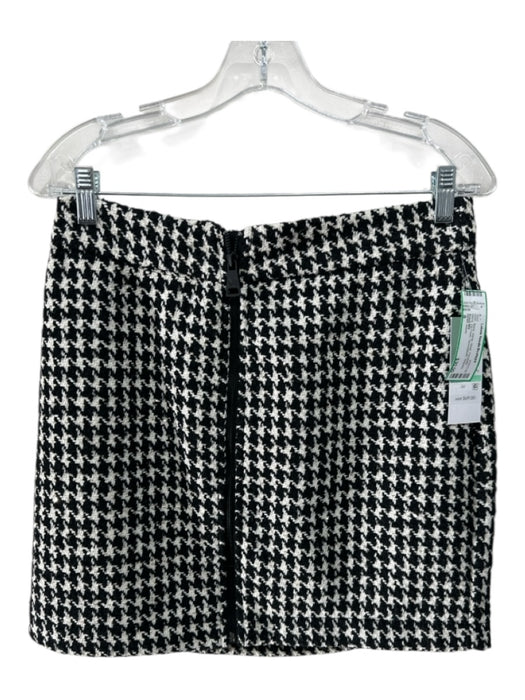 DKNY Jeans Size 8 Black, White, Silver Polyester Blend Zip Front Sequins Skirt Black, White, Silver / 8