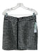 DKNY Jeans Size 8 Black, White, Silver Polyester Blend Zip Front Sequins Skirt Black, White, Silver / 8