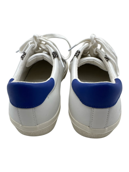 Madewell Shoe Size 9 White & Blue Leather Fur Trim Low Top Lace Up Sneakers White & Blue / 9