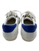 Madewell Shoe Size 9 White & Blue Leather Fur Trim Low Top Lace Up Sneakers White & Blue / 9