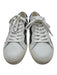 Madewell Shoe Size 9 White & Blue Leather Fur Trim Low Top Lace Up Sneakers White & Blue / 9