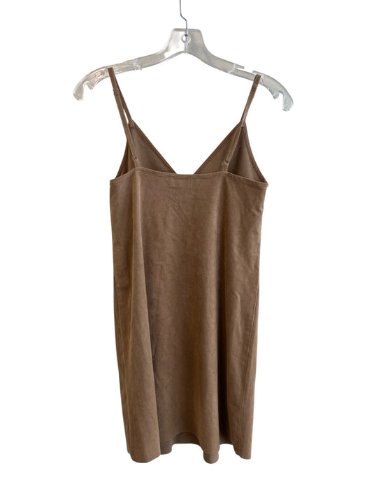 Wilfred Free Size XXS Camel Polyester Suede V Neck Spaghetti Strap Dress Camel / XXS