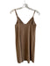 Wilfred Free Size XXS Camel Polyester Suede V Neck Spaghetti Strap Dress Camel / XXS