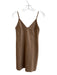 Wilfred Free Size XXS Camel Polyester Suede V Neck Spaghetti Strap Dress Camel / XXS