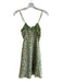 Princess Polly Size 0 Green & White Polyester Ruffle Detail Floral Print Dress Green & White / 0