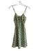 Princess Polly Size 0 Green & White Polyester Ruffle Detail Floral Print Dress Green & White / 0