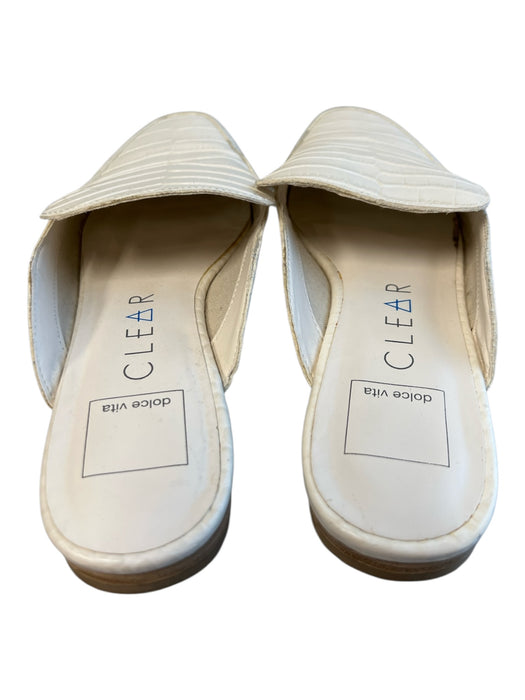 Dolce Vita Shoe Size 7 White Leather Alligator Embossed Pointed Square Toe Shoes White / 7