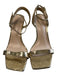 Sam Edelman Shoe Size 10 Gold Leather Open Square Toe Shimmer Stiletto Shoes Gold / 10