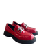 Silent Shoe Size 39 Red Patent Leather Lug Sole Square Toe silver hardware Shoes Red / 39