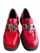 Silent Shoe Size 39 Red Patent Leather Lug Sole Square Toe silver hardware Shoes Red / 39